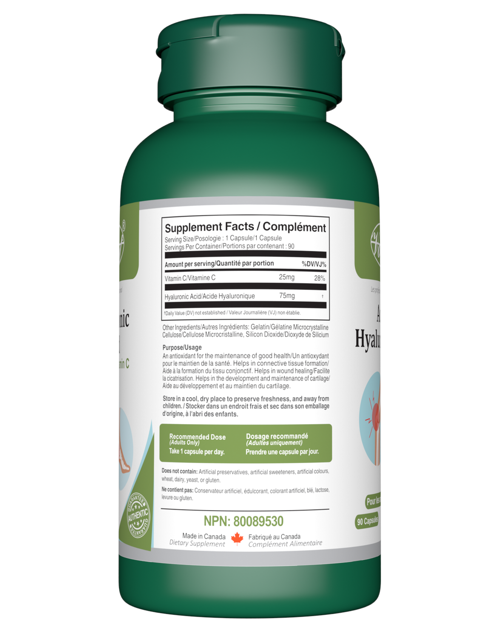 Hyaluronic Acid or Joints 90 capsules Table