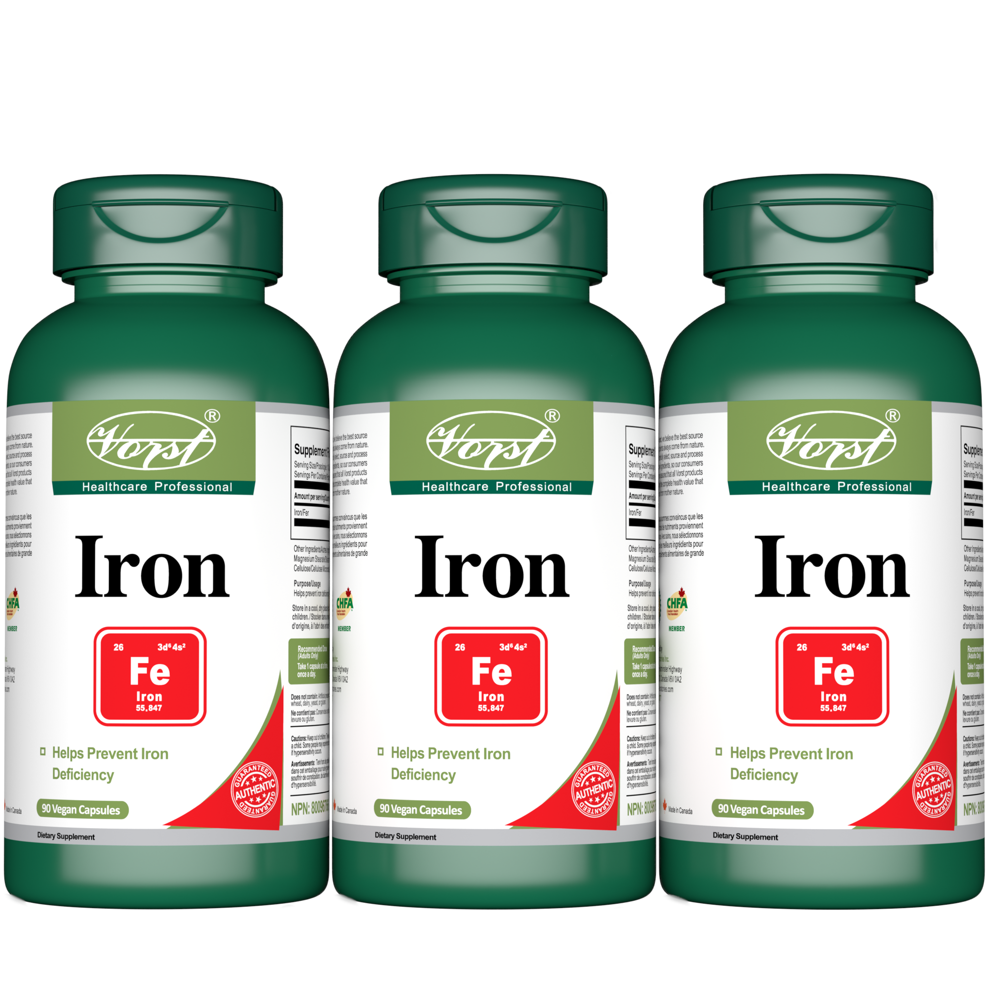Iron Supplement Max Strength 45mg 90 Vegan Capsules