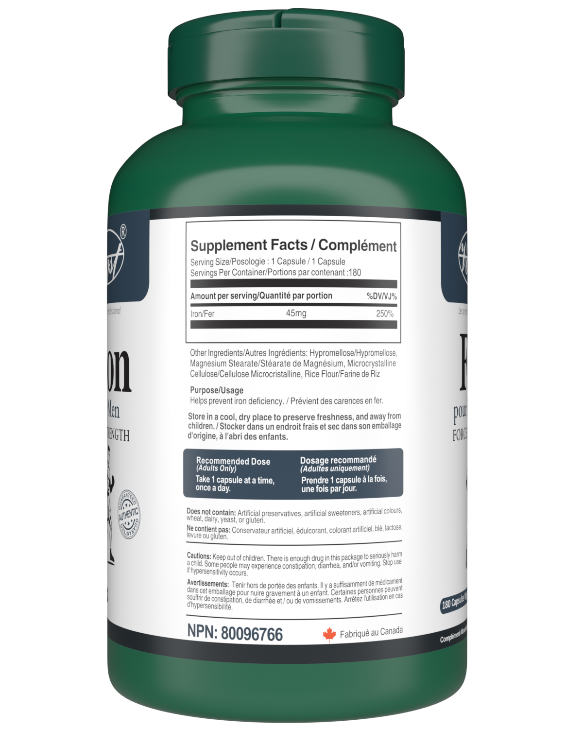 Iron for Men Max Strength, for Iron defiency