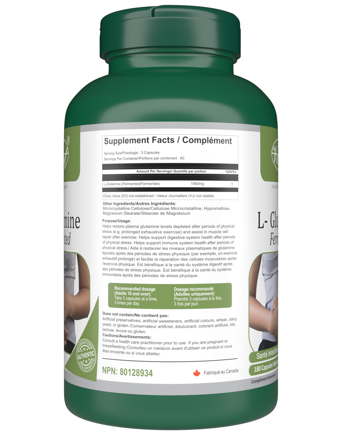 L-Glutamine for Gut Health 180 Vegan Capsules