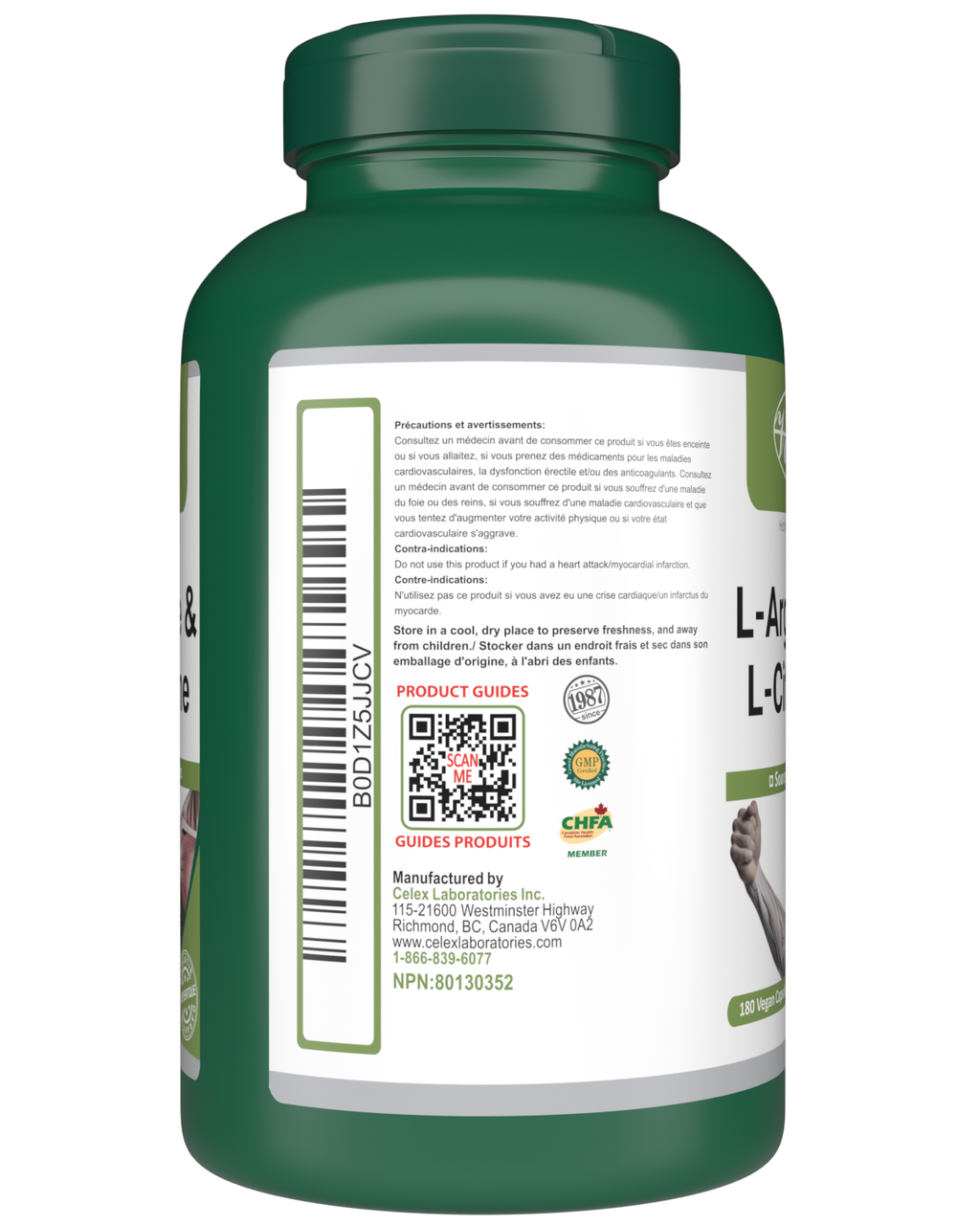 L-Arginine 900mg & L-Citrulline 900mg 180 Vegan Capsules