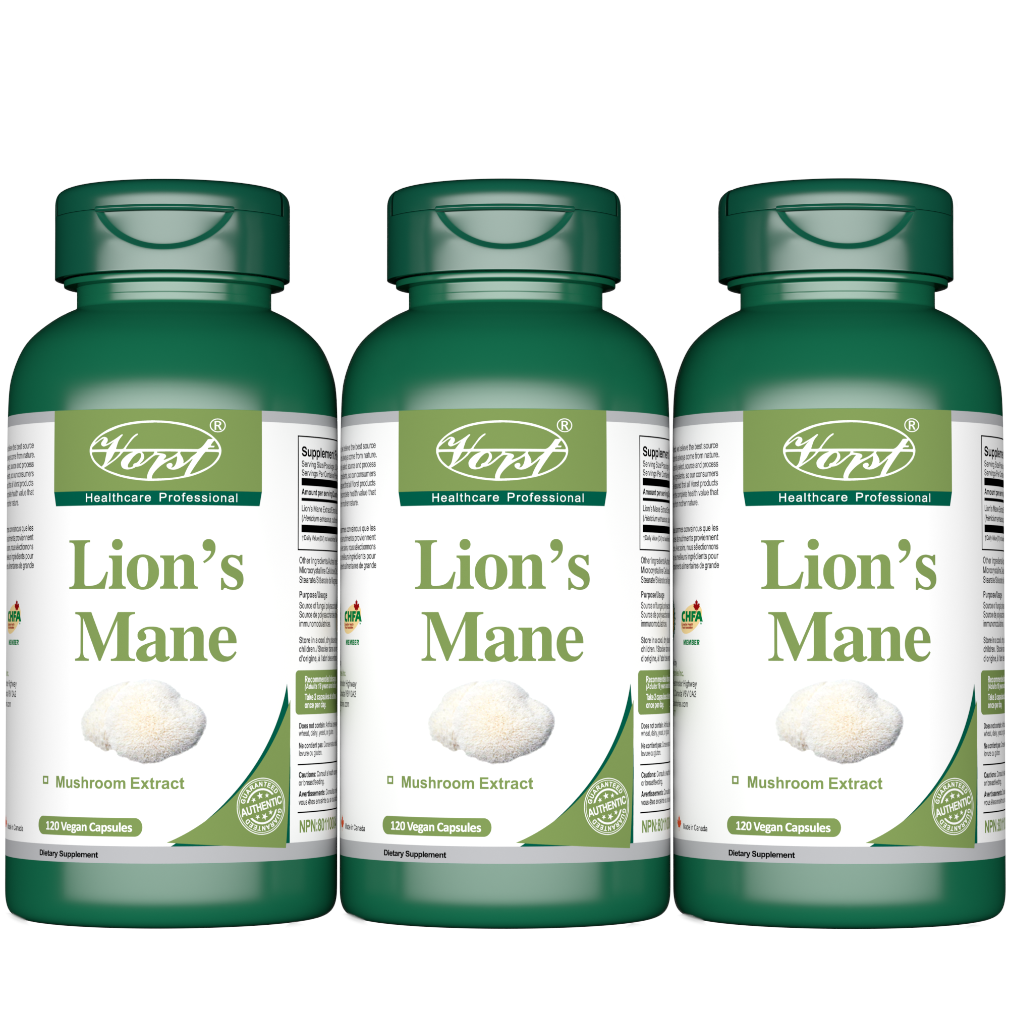 Lion's Mane 1000mg Per Serving (500mg Per Capsule) 120 Vegan Capsules
