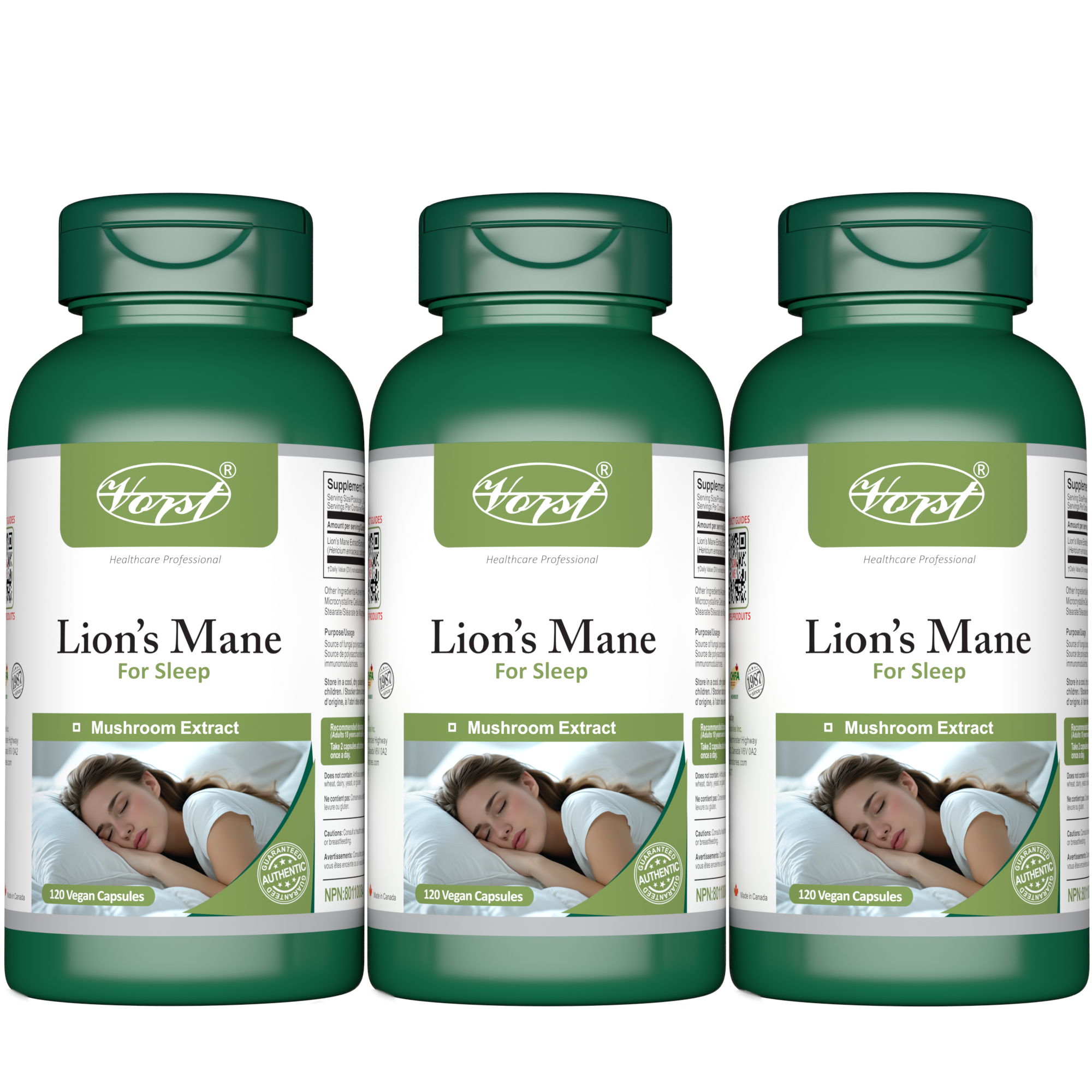 Lion's Mane for Sleep 1000mg Per Serving (500mg Per Capsule) 120 Vegan Capsules