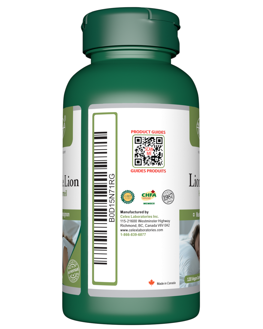 Lion's Mane for Sleep 1000mg Per Serving (500mg Per Capsule) 120 Vegan Capsules