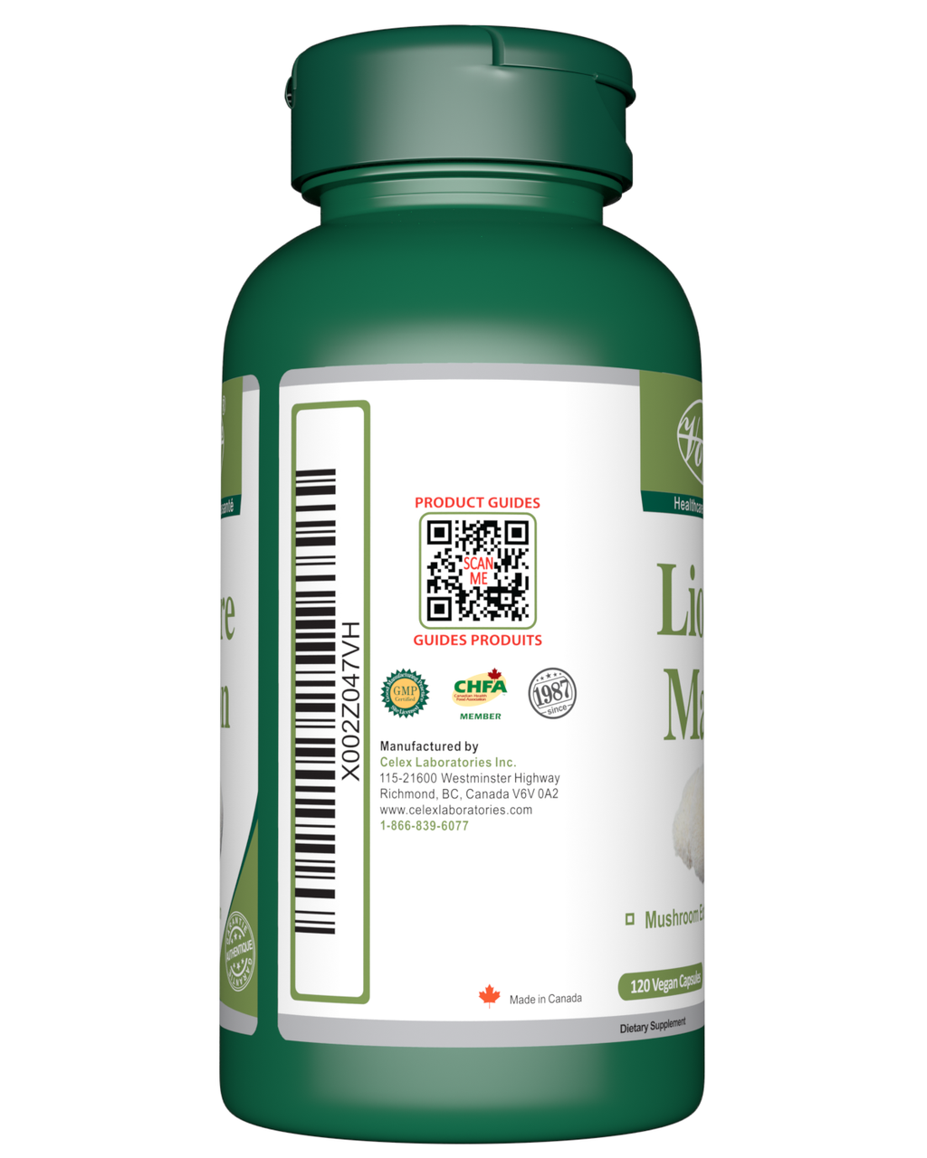 Lion's Mane 120 Vegan Capsules Barcode