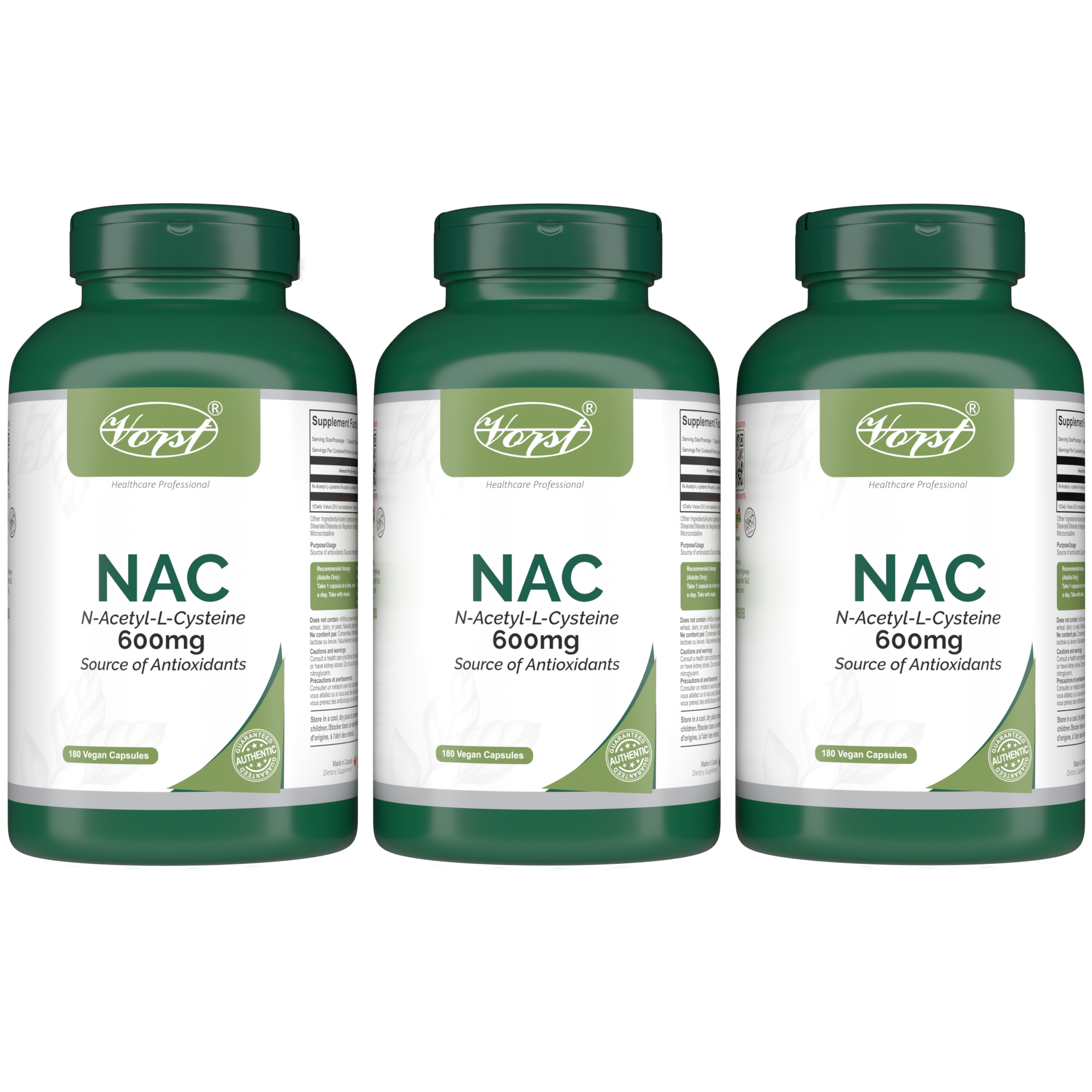 NAC (N-Acetyl-L-Cysteine) 600mg | 180 Vegan Capsules | Source of Antioxidants