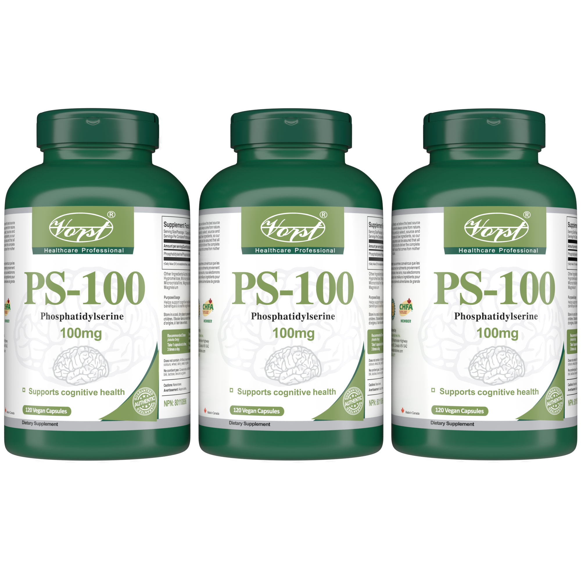 Phosphatidylserine 100mg 120 Vegan Capsules (PS-100)