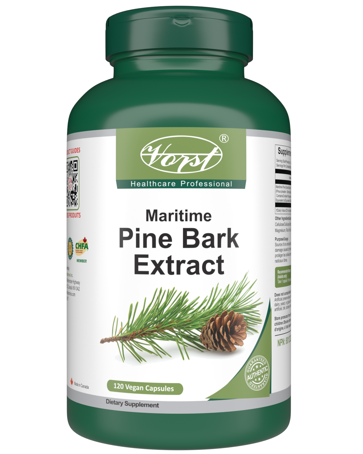 European Maritime Pine Bark 120 Vegan Capsules