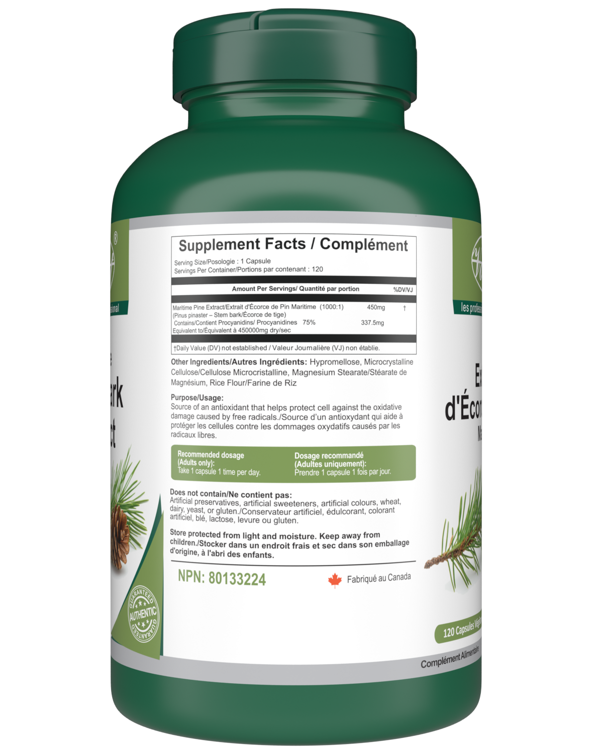 European Maritime Pine Bark 120 Vegan Capsules