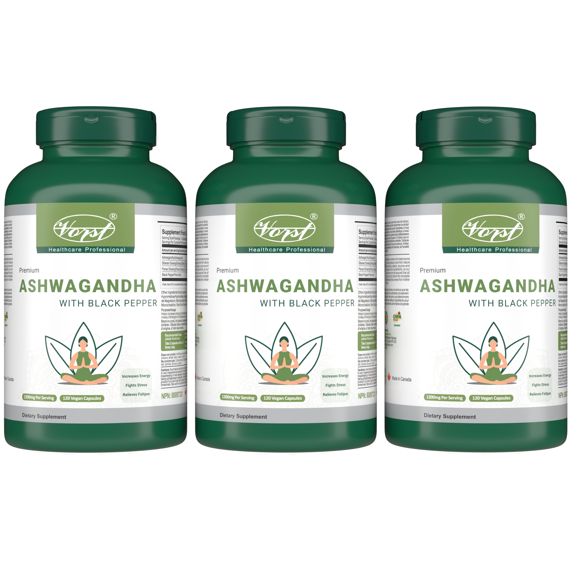 Premium Ashwagandha With Black Pepper 1300mg 120 Vegan Capsules