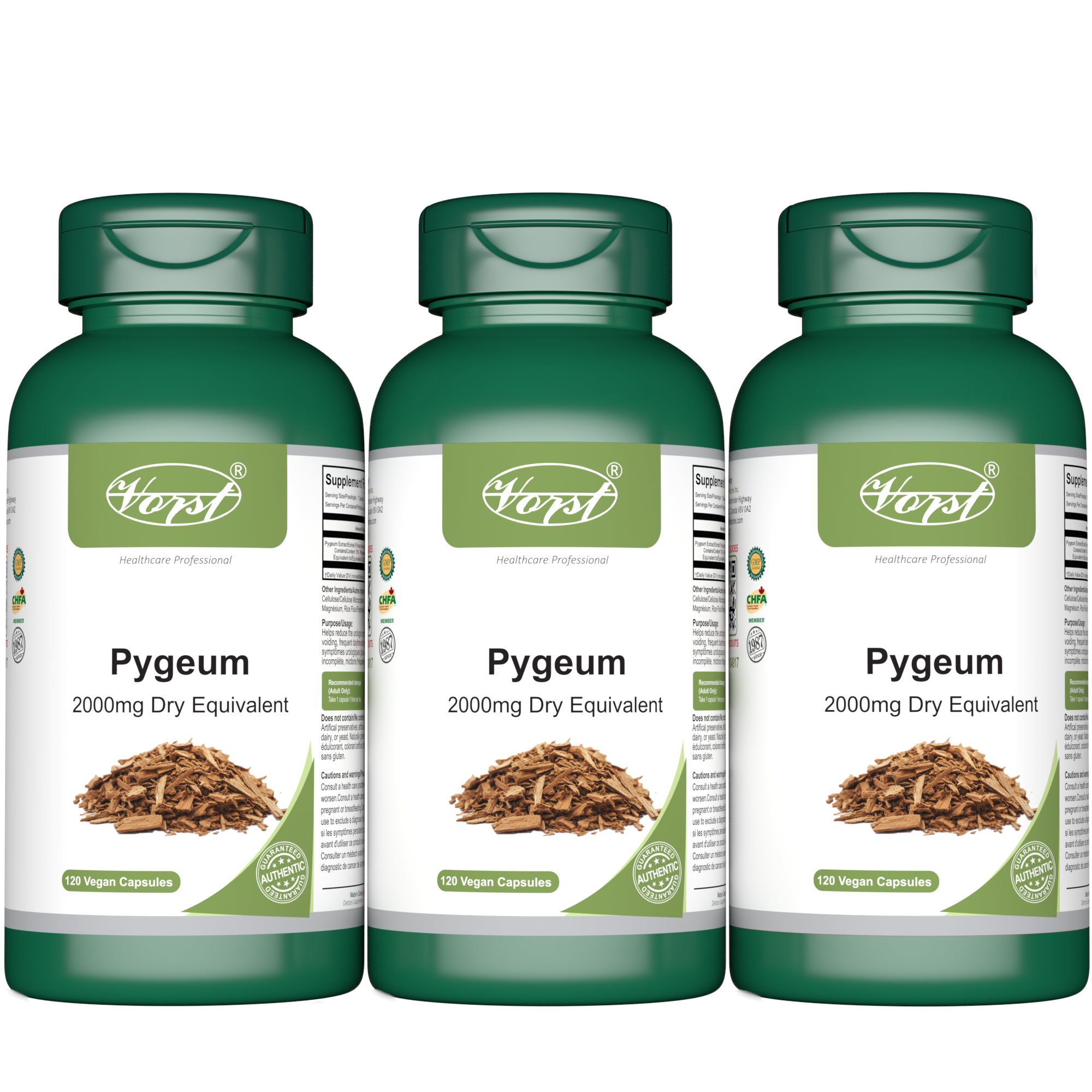 Pygeum Africanum Bark Extract 2000mg Raw Equivalent 120 Vegan Capsules