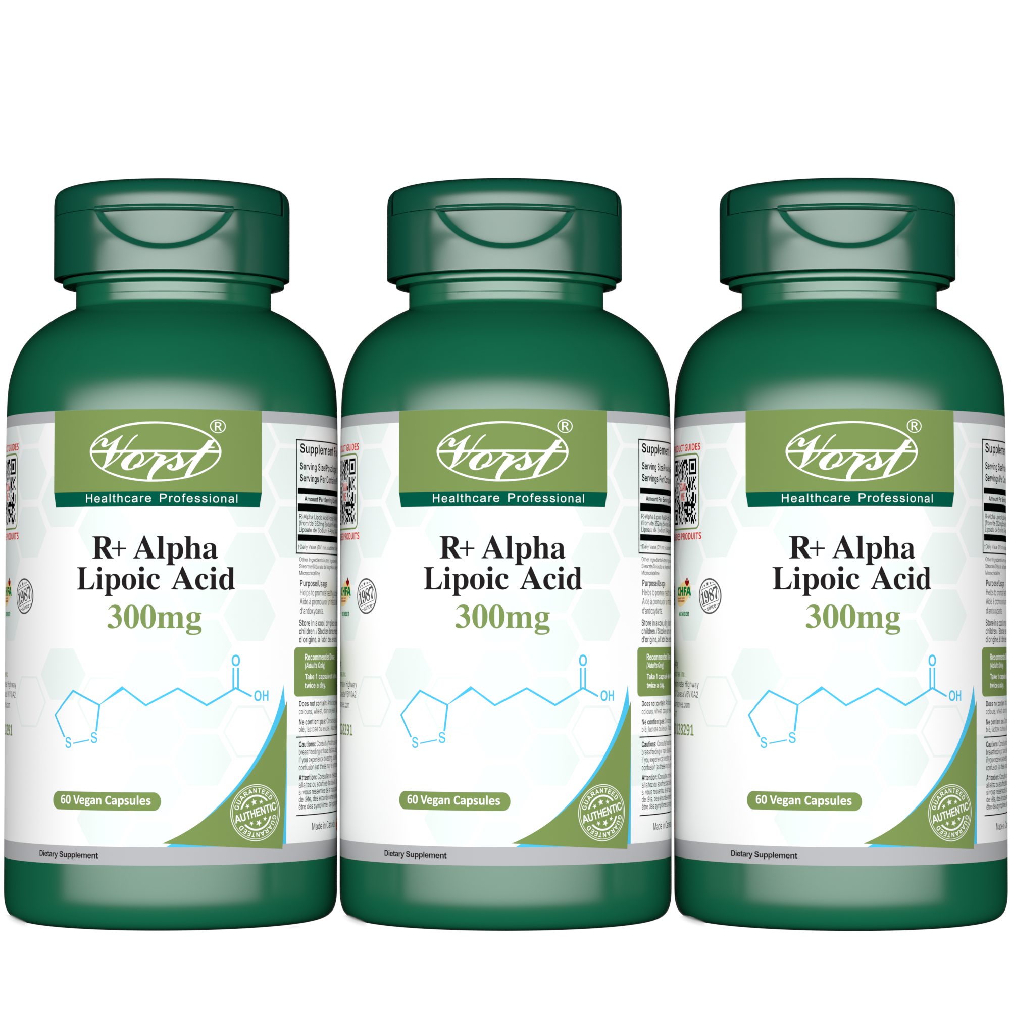R+ Alpha Lipoic Acid (ALA) 300mg 60 Vegan Capsules
