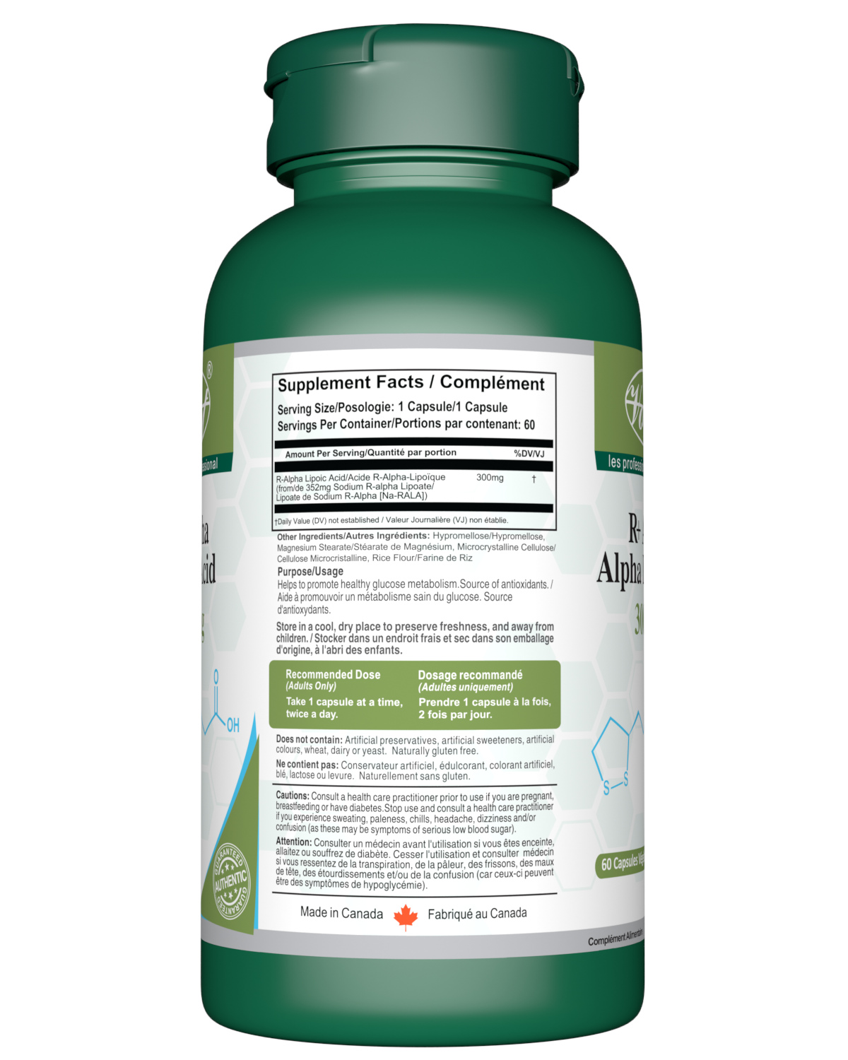 R+ Alpha Lipoic Acid (ALA) 300mg 60 Vegan Capsules