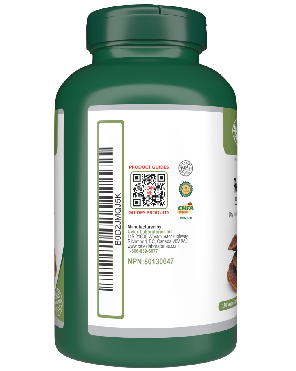 Reishi Mushroom Supplement 180 Vegan Capsules