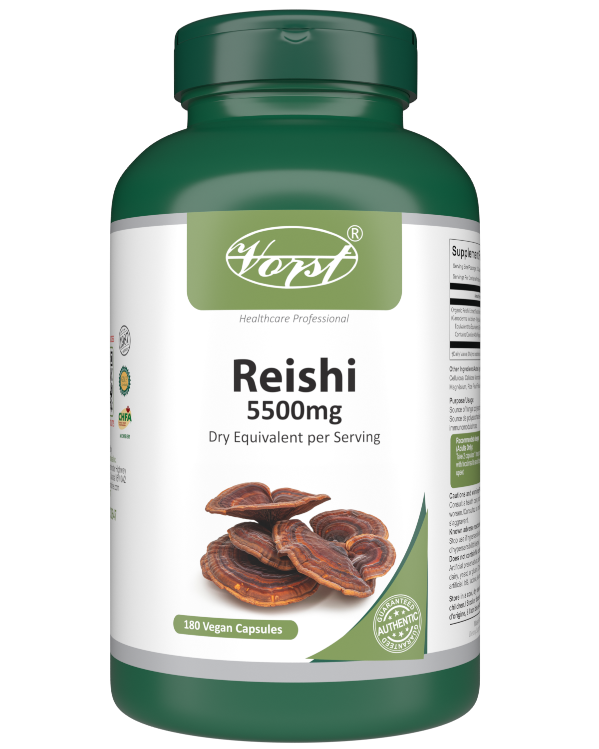 Reishi Mushroom Supplement 180 Vegan Capsules