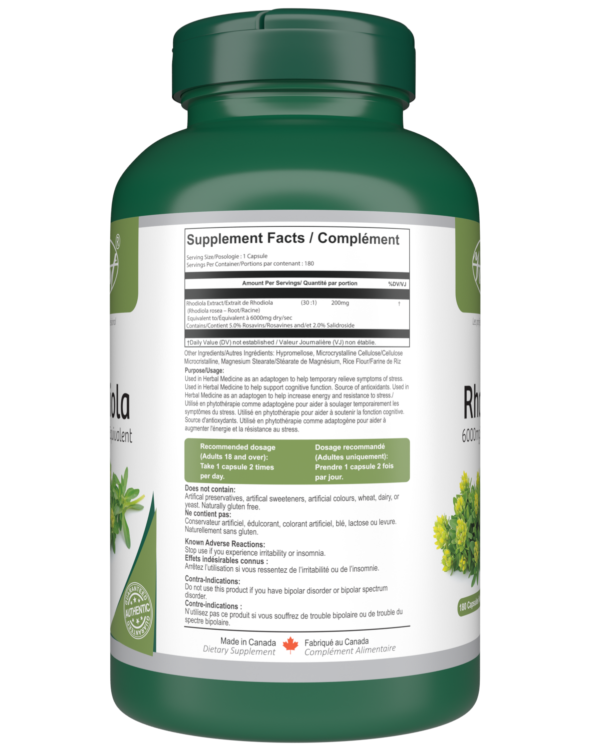 Rhodiola Rosea 180 Vegan Capsules