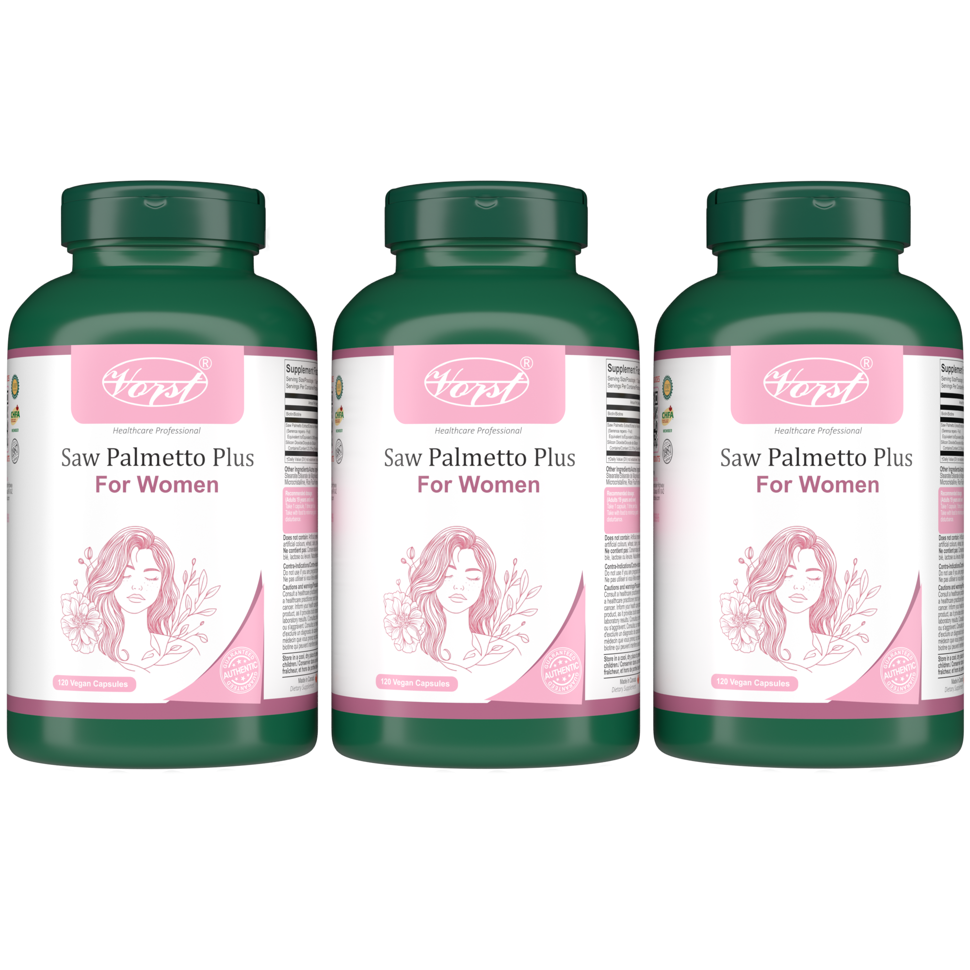 VORST Saw Palmetto Plus for Women 120 Vegan Capsules