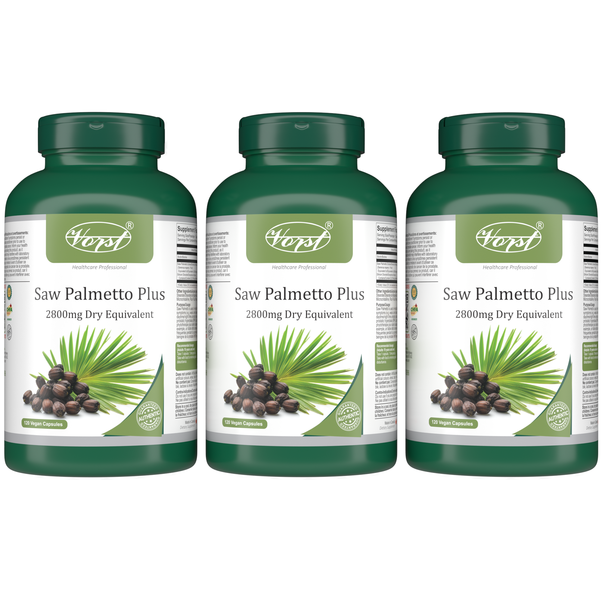 VORST Saw Palmetto Plus 120 Vegan Capsules