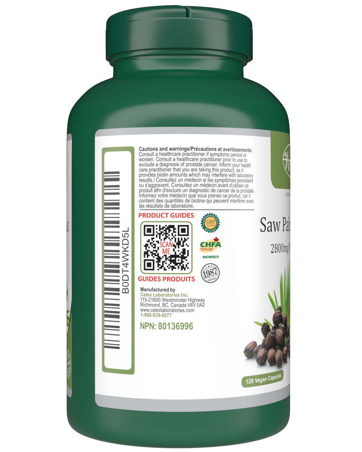 VORST Saw Palmetto Plus 120 Vegan Capsules