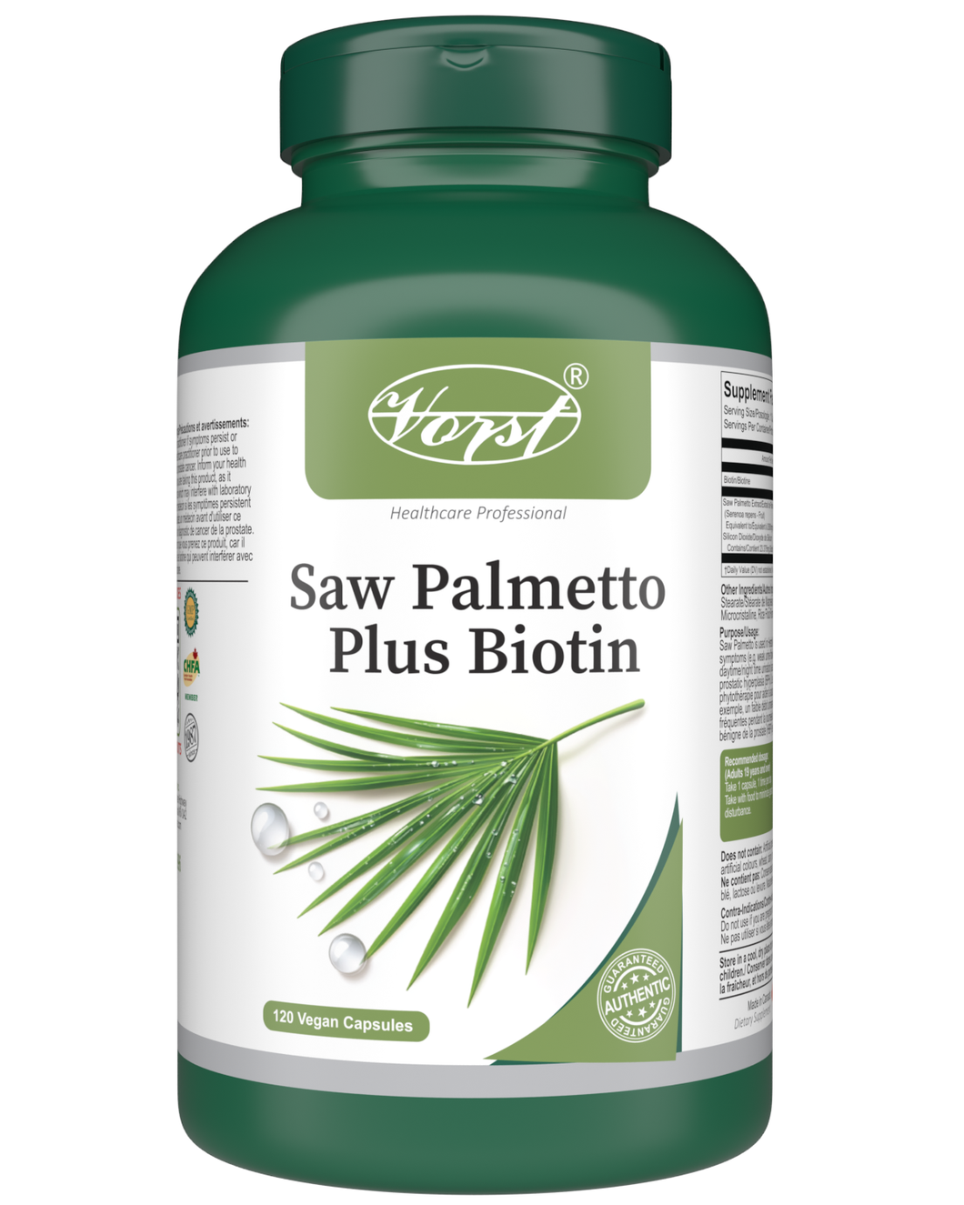 VORST Saw Palmetto Plus Biotin 120 Vegan Capsules