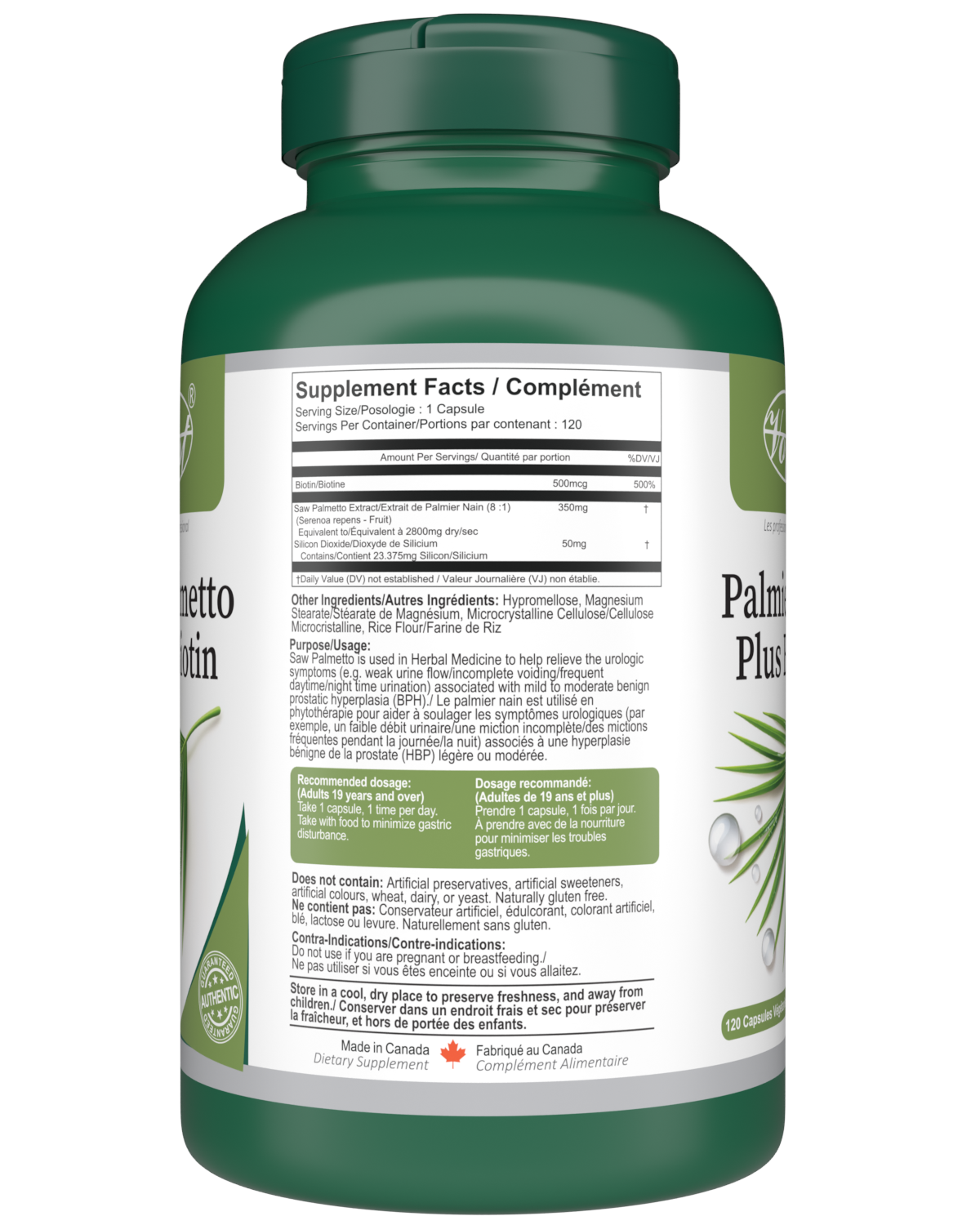 VORST Saw Palmetto Plus Biotin 120 Vegan Capsules