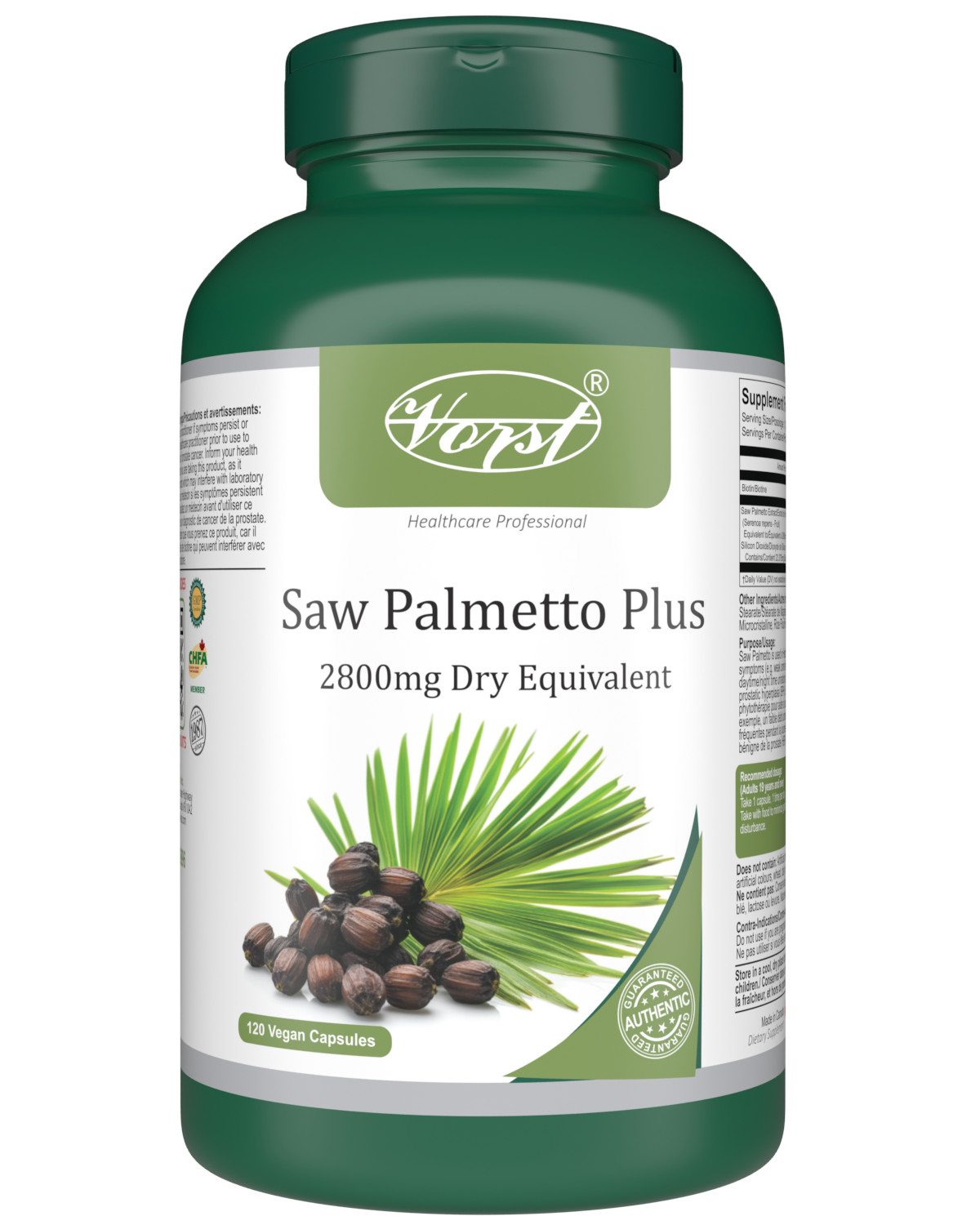 VORST Saw Palmetto Plus 120 Vegan Capsules