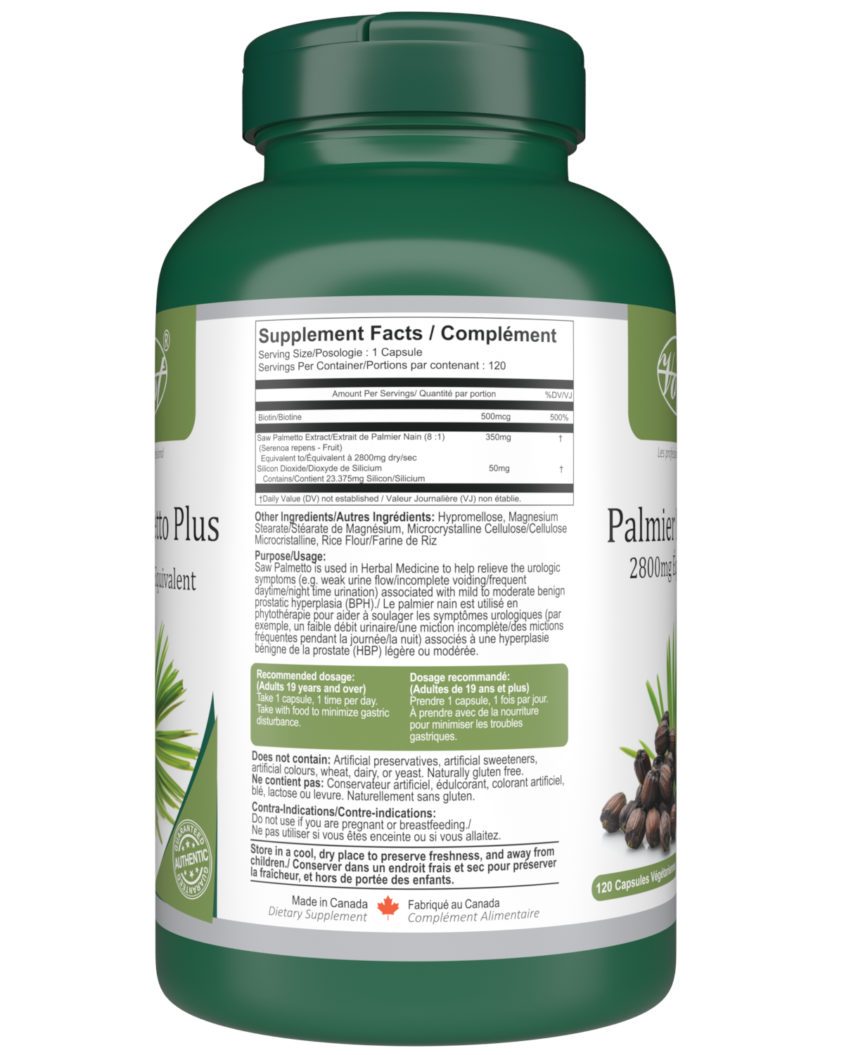 VORST Saw Palmetto Plus 120 Vegan Capsules