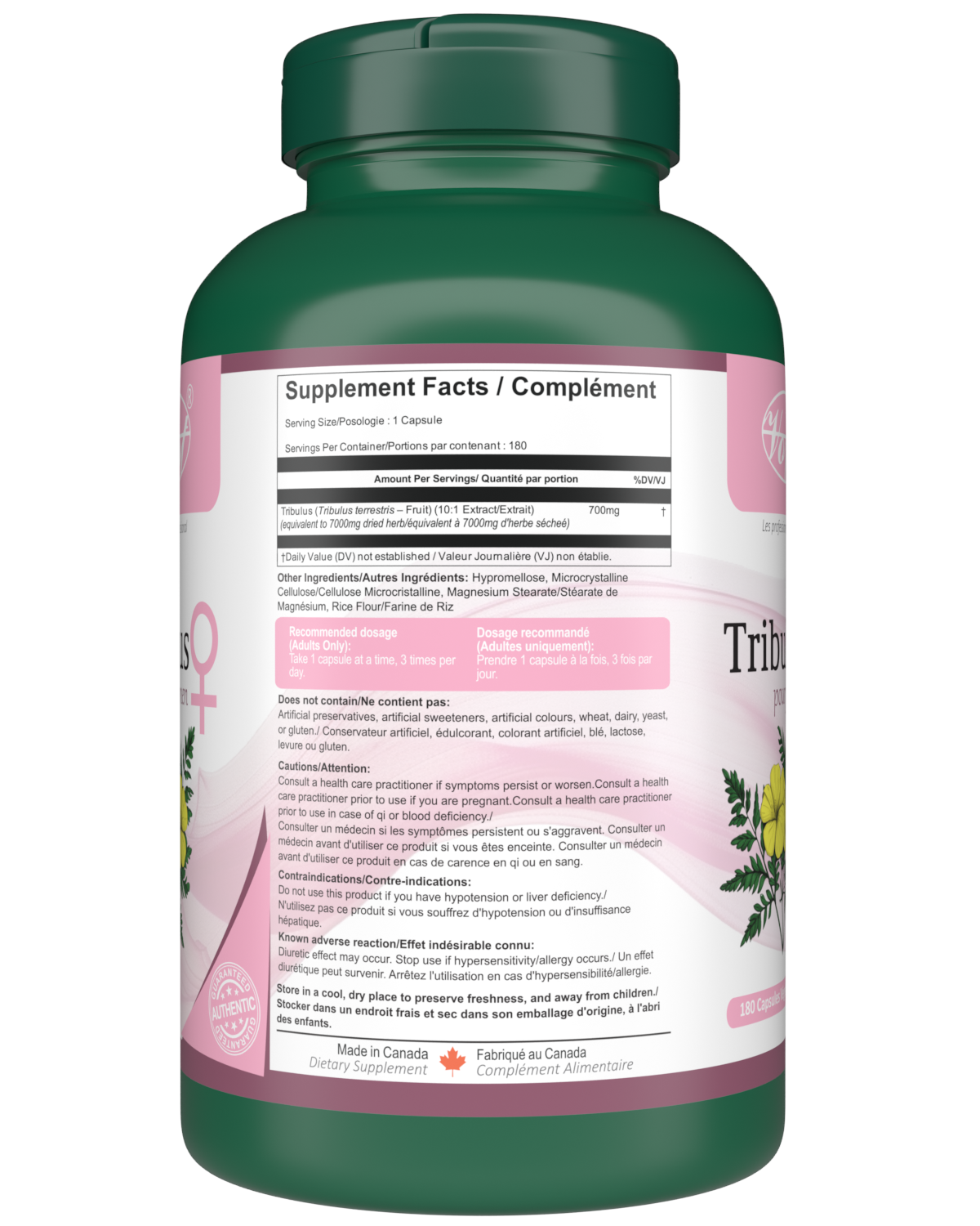 Tribulus Terrestris Extract for Women 180 Vegan Capsules