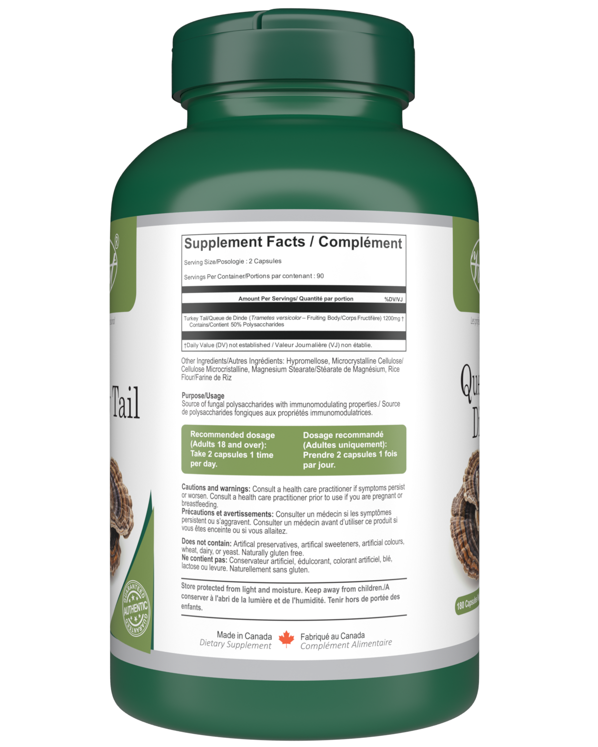 Turkey Tail | 180 Vegan Capsules | Mushroom Supplement