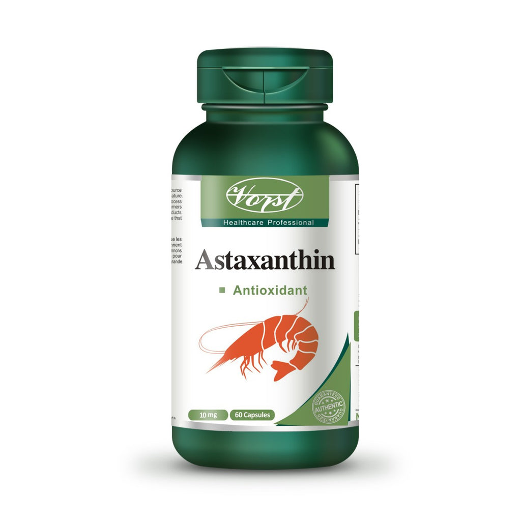 Bottle of Astaxanthin 10mg 60 Capsules - Vorst Supplements and Vitamins