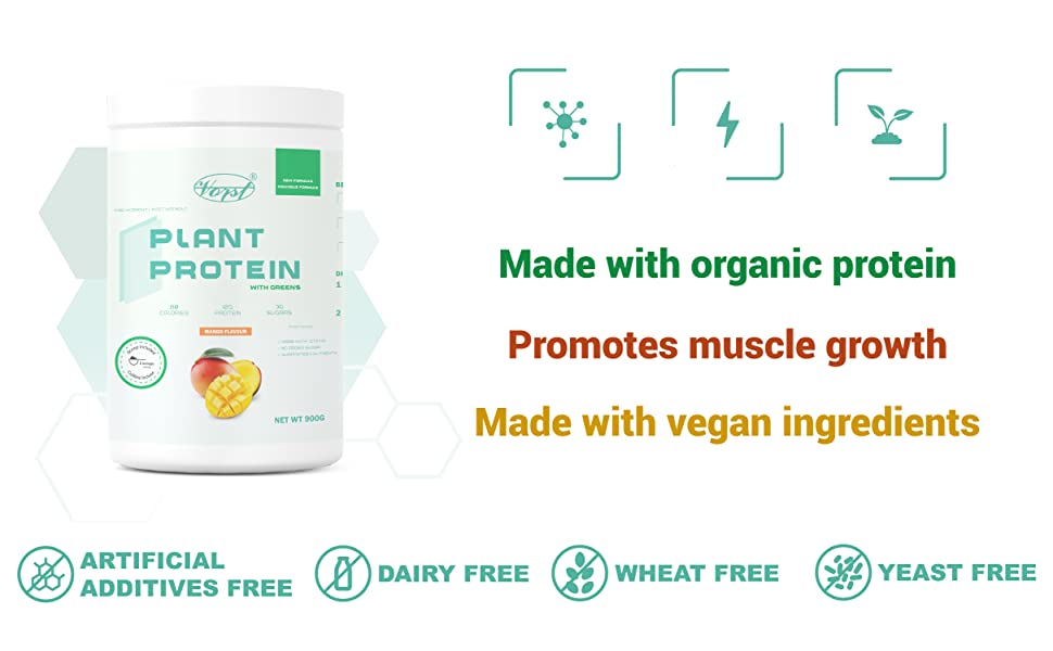 Plant Protein Powder with Greens (Mango Flavour)