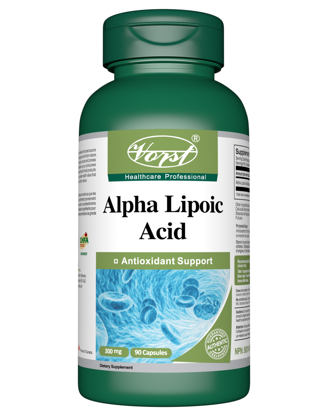 Alpha Lipoic Acid Supplement Front of Bottle