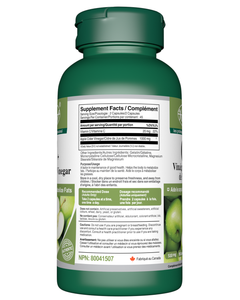 Apple Cider Vinegar Capsules for Weight Loss Supplement Facts