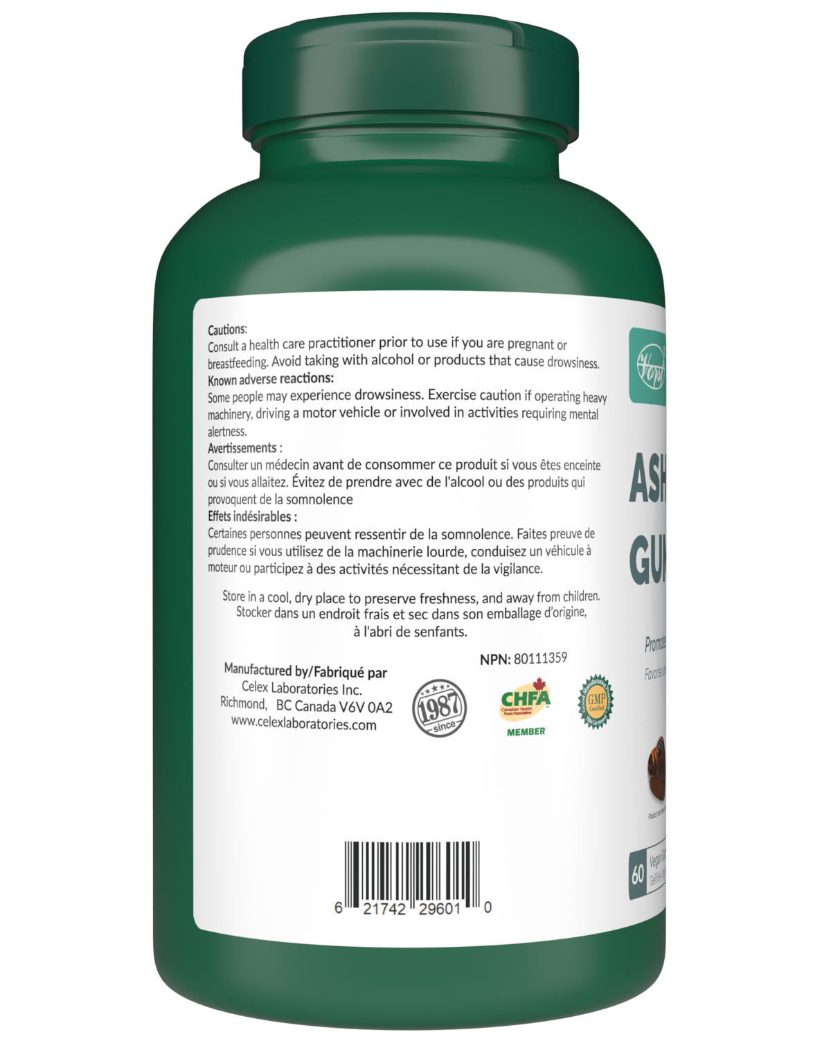 Ashwagandha Gummies 300mg 60 Vegan Gummies Cola Flavored cautions info
