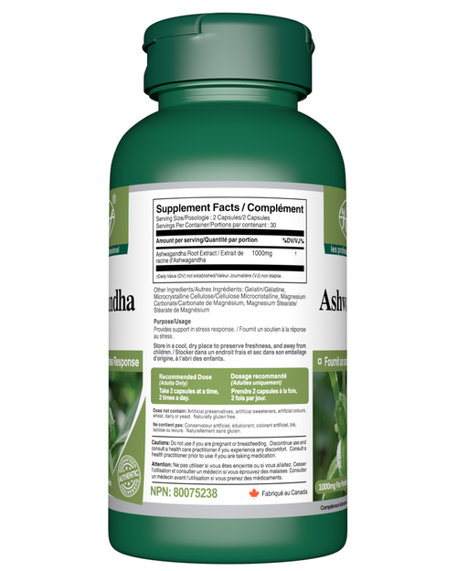 Ashwagandha Root Extract Supplement Facts Table