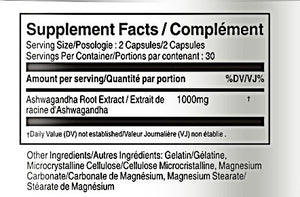 Ashwagandha 500mg 60 Capsules - Vorst Supplements and Vitamins - Supplement Facts