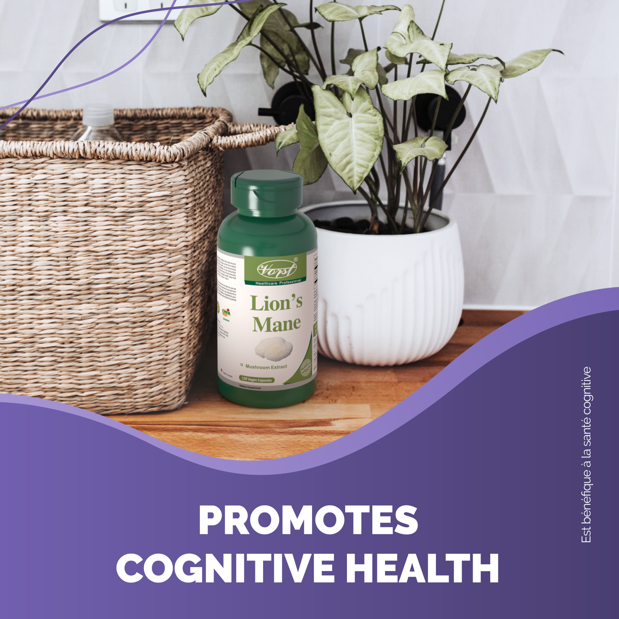 Lion's Mane 1000mg Per Serving (500mg Per Capsule) 120 Vegan Capsules promotes cognitive health