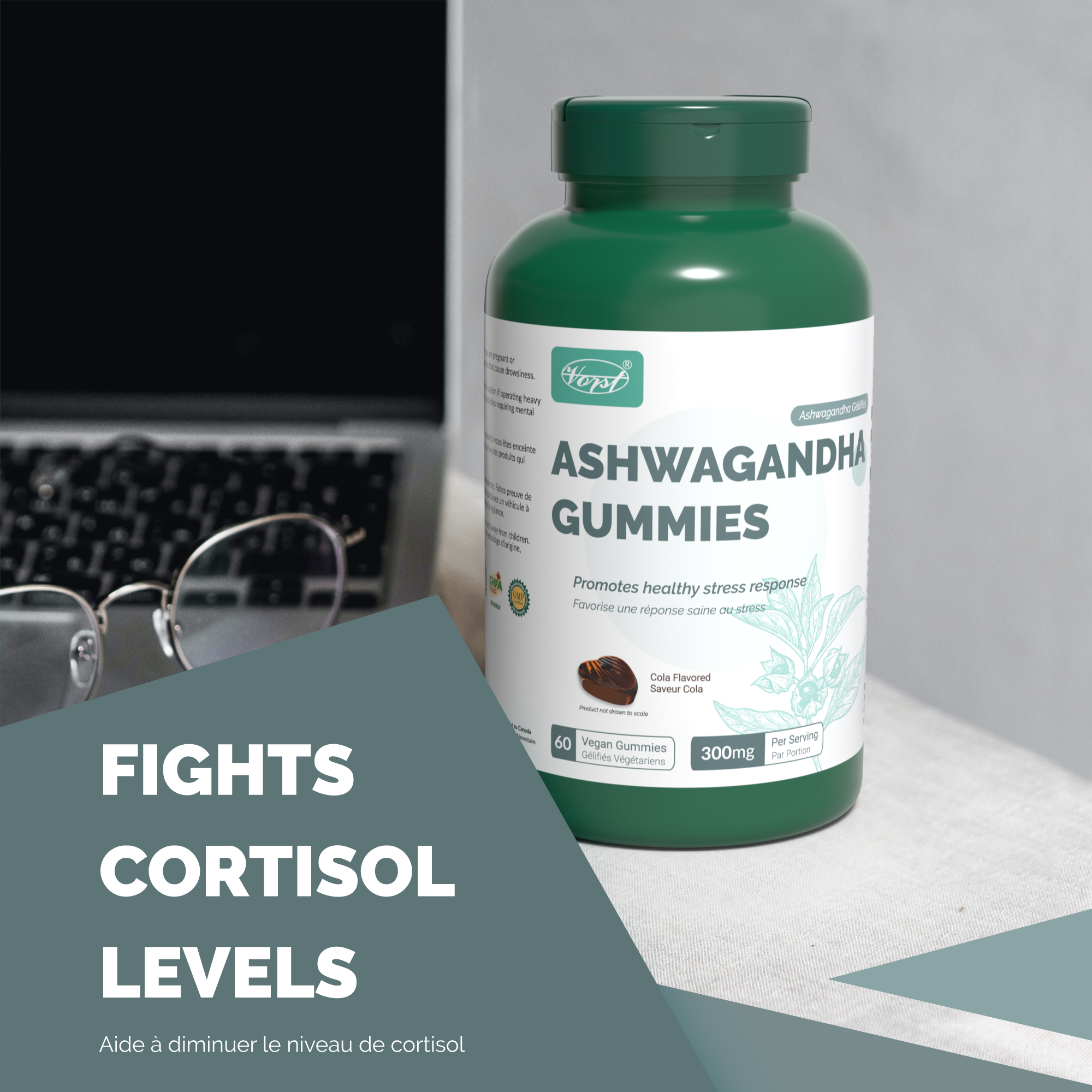 Ashwagandha Gummies creative bottle image