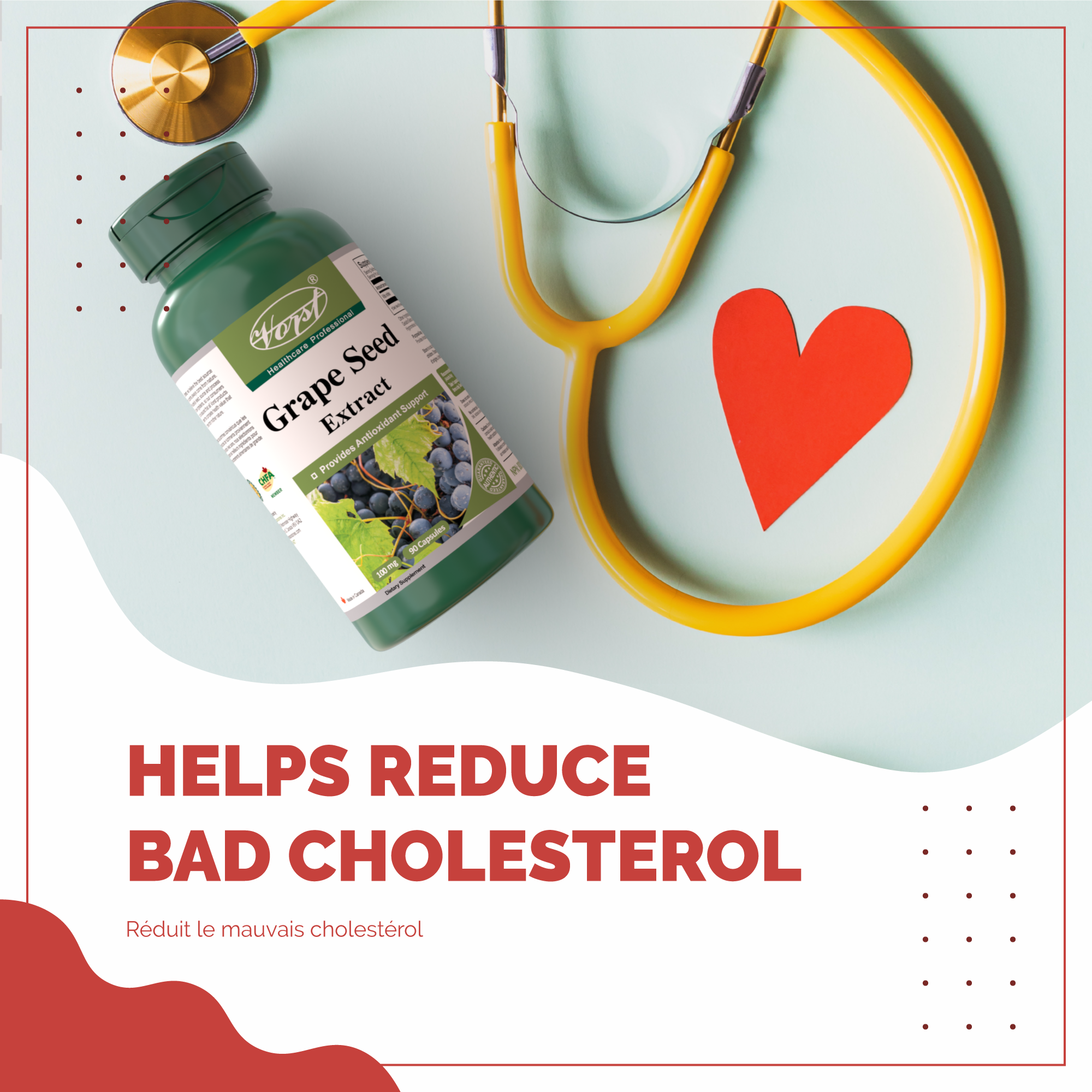 Grape Seed 100mg 90 Capsules Helps Reduce Bad Cholesterol