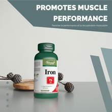 Load image into Gallery viewer, Iron Supplement Max Strength 45mg 90 Vegan Capsules Promotes muscle performance