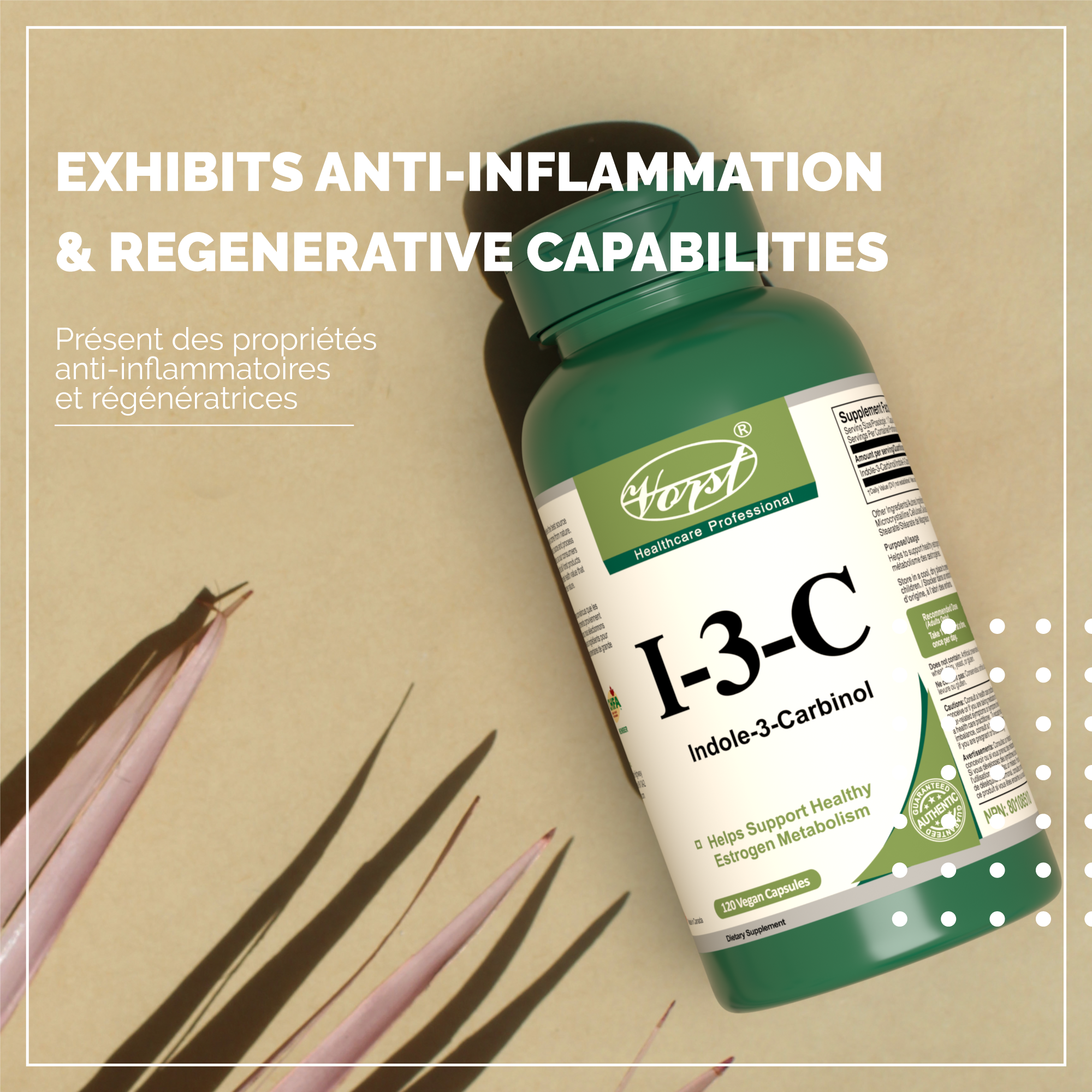 Indole 3 Carbinol I3C 400mg 120 Vegan Capsules Exhibits Anti-Inflammation & Regenerative Capabilities