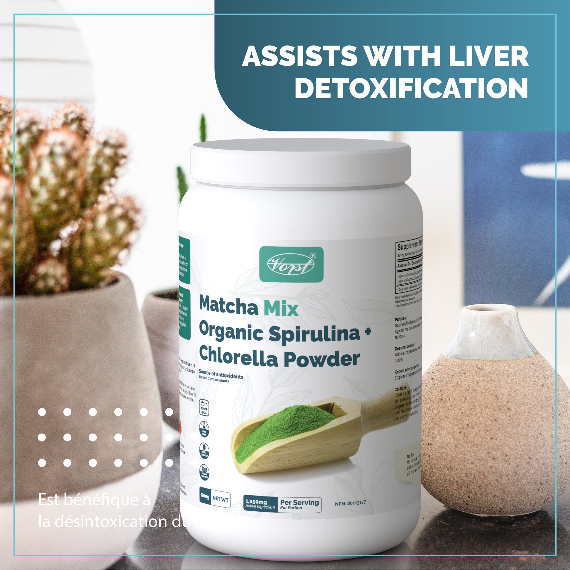 Matcha Mix Spirulina + Chlorella, Superfood 