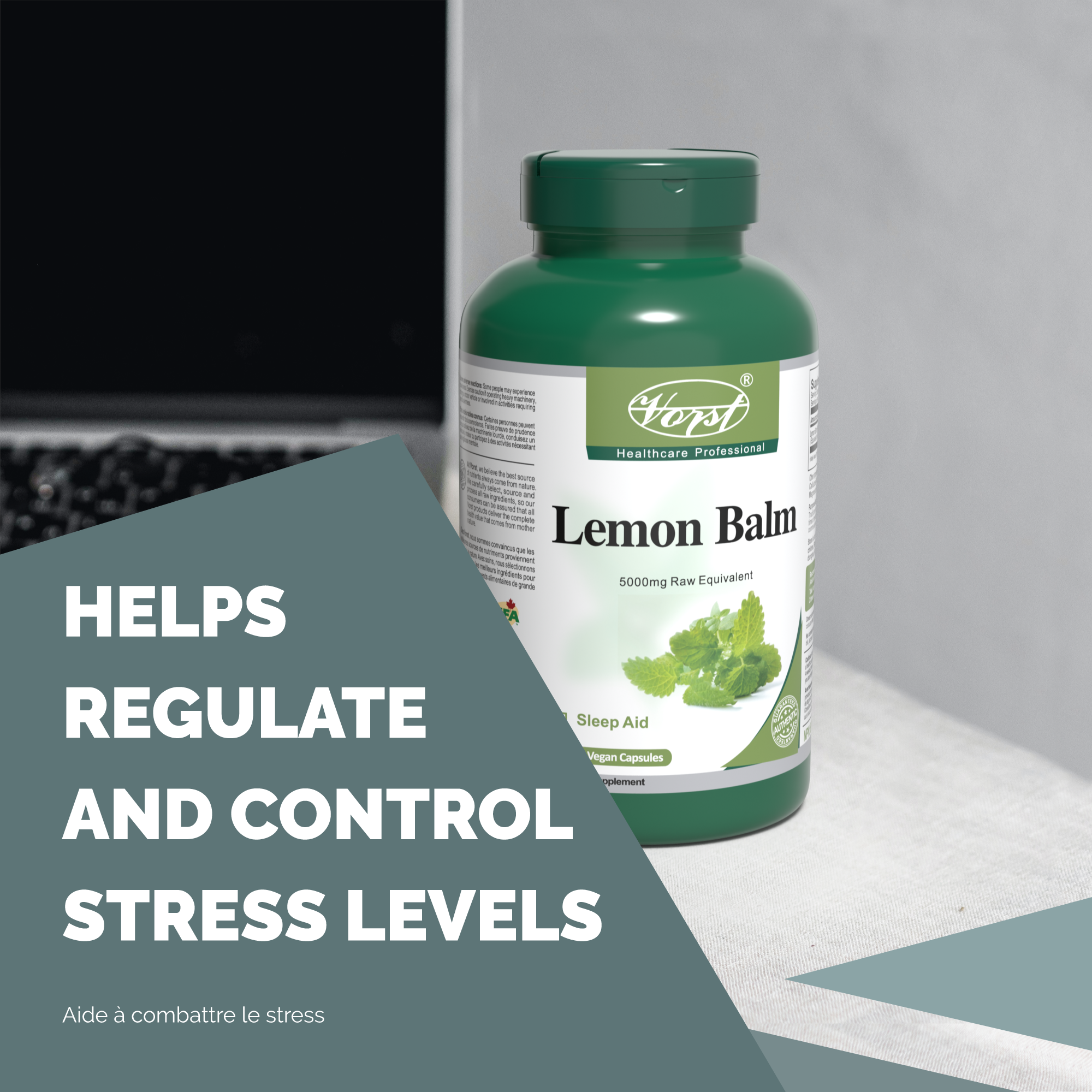 Lemon Balm 5000mg 180 Vegan Capsules Helps regulate and control stress levels
