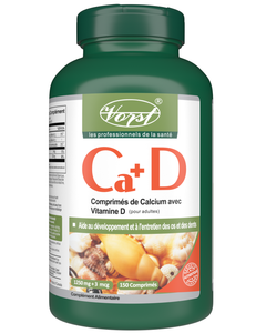 Comprimés de Calcium avec Vitamine D 1250mg + 3mcg 150 Comprimés