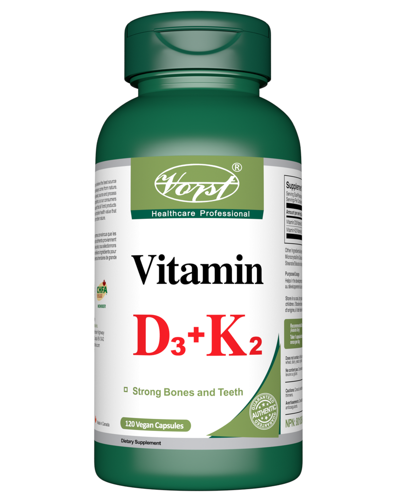 Vitamin D3 1000IU + Vitamin K2 120mcg 120 Vegan Capsules