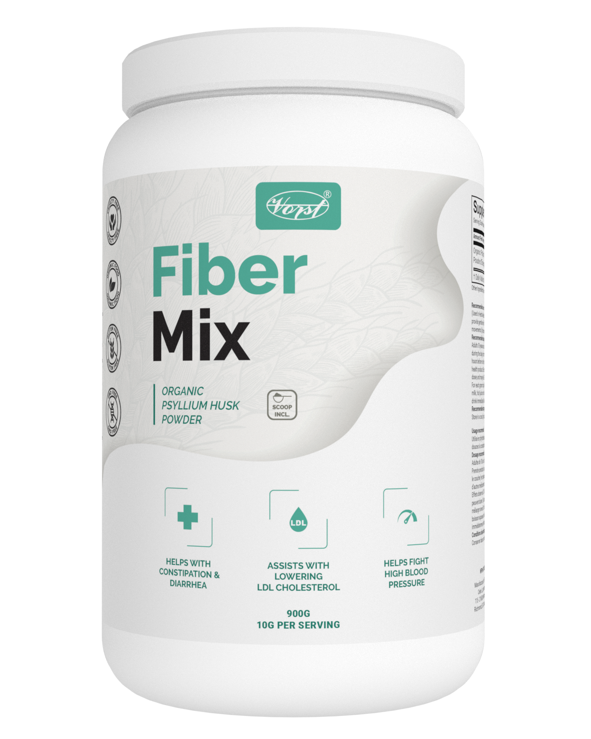 Fiber Mix 900G Organic Psyllium Husk Powder