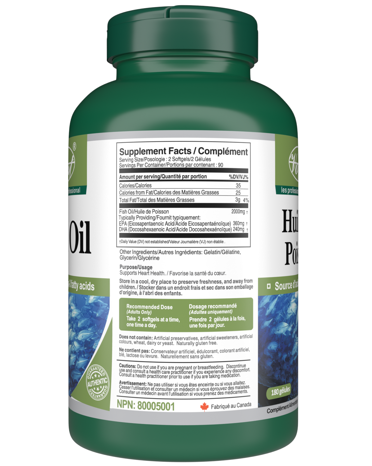 Fish Oil 180 Softgels table