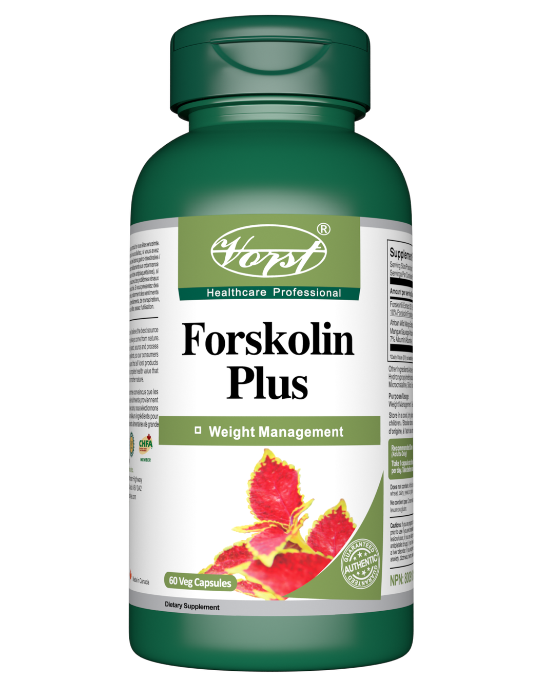 Forskolin Plus 150mg 60 Vegan Capsules With African Wild Mango