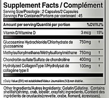 Joint Q Advanced Formula 1000Mg Supplement Facts