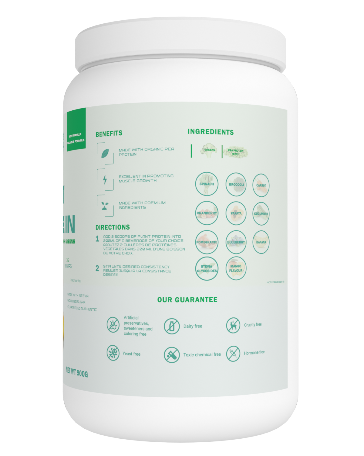 Plant Protein Powder with Greens (Mango Flavour)